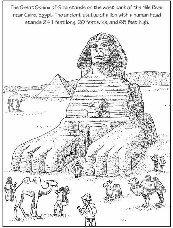Desenho de Grande Esfinge de Gize para Colorir