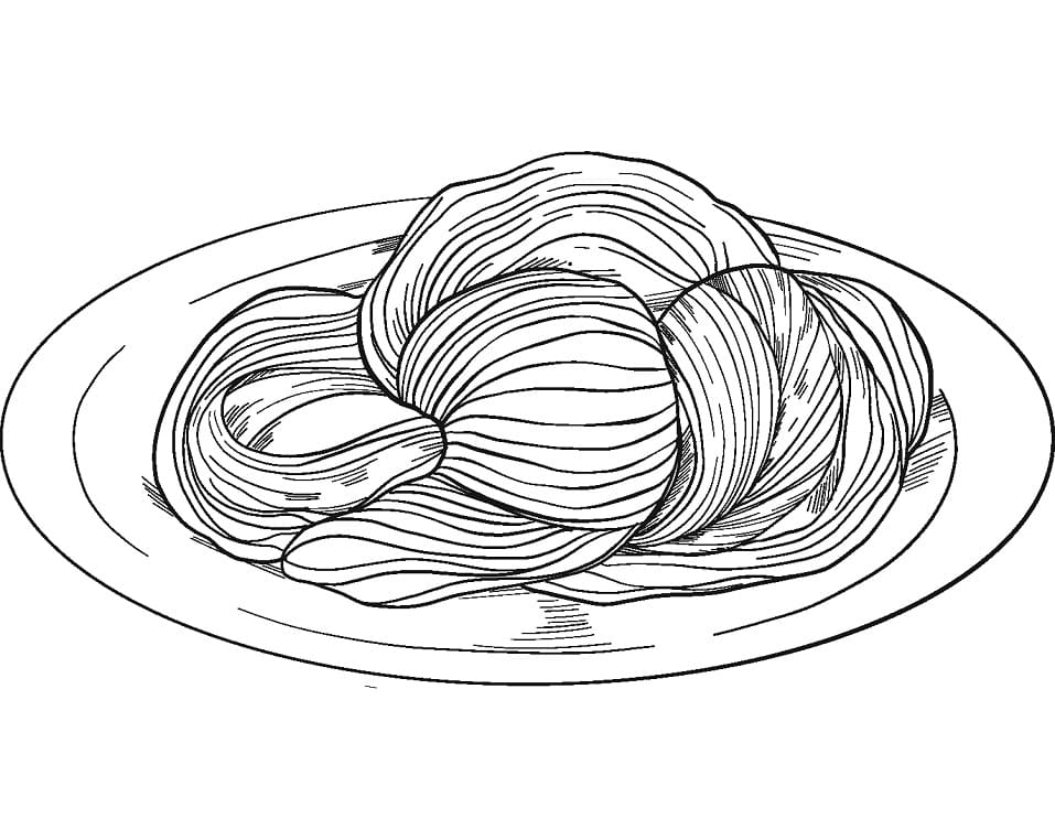 Desenho de Espaguete Bonito para Colorir Pdf