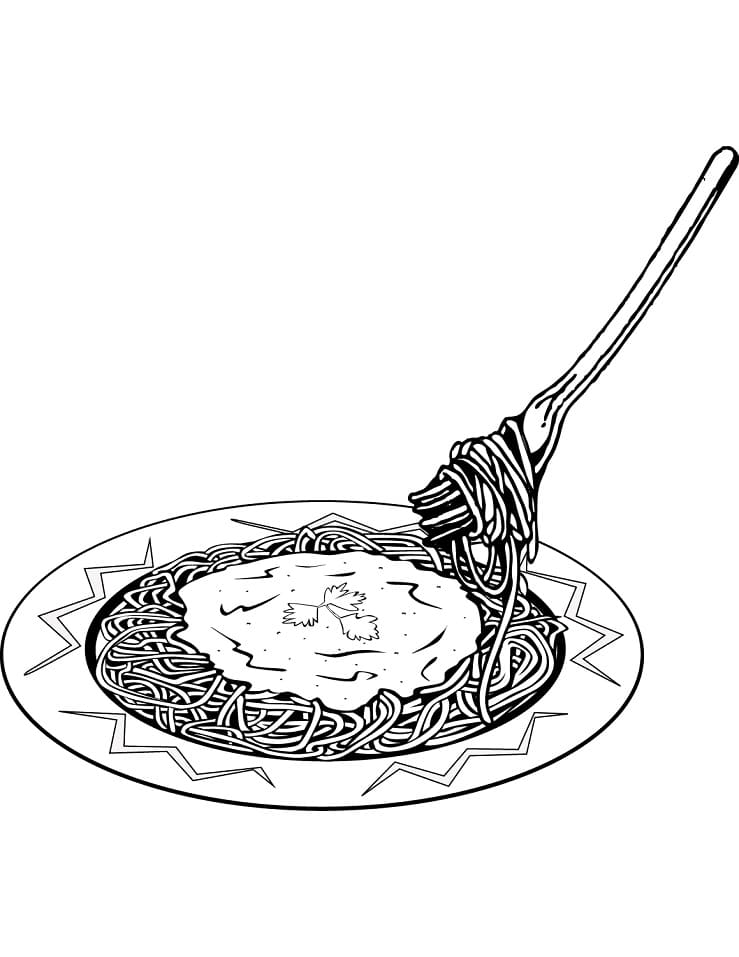 Desenho Espaguete Italiano para Colorear