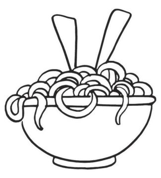 Desenho macarrão Espaguete para Colorear