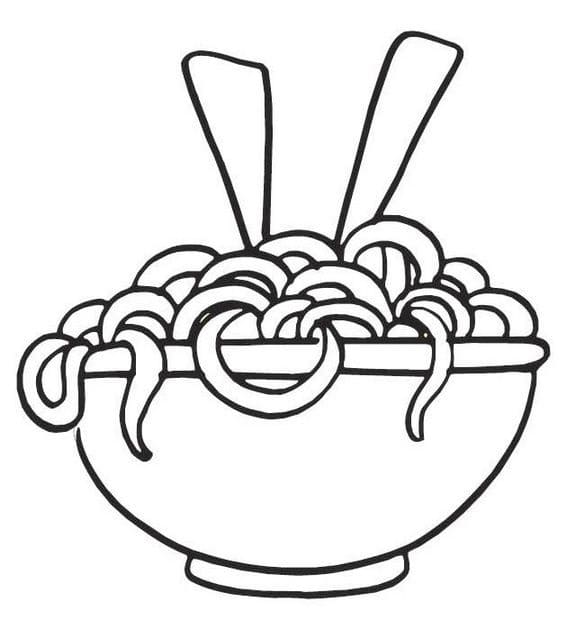 Desenho Macarrão Espaguete para Colorear