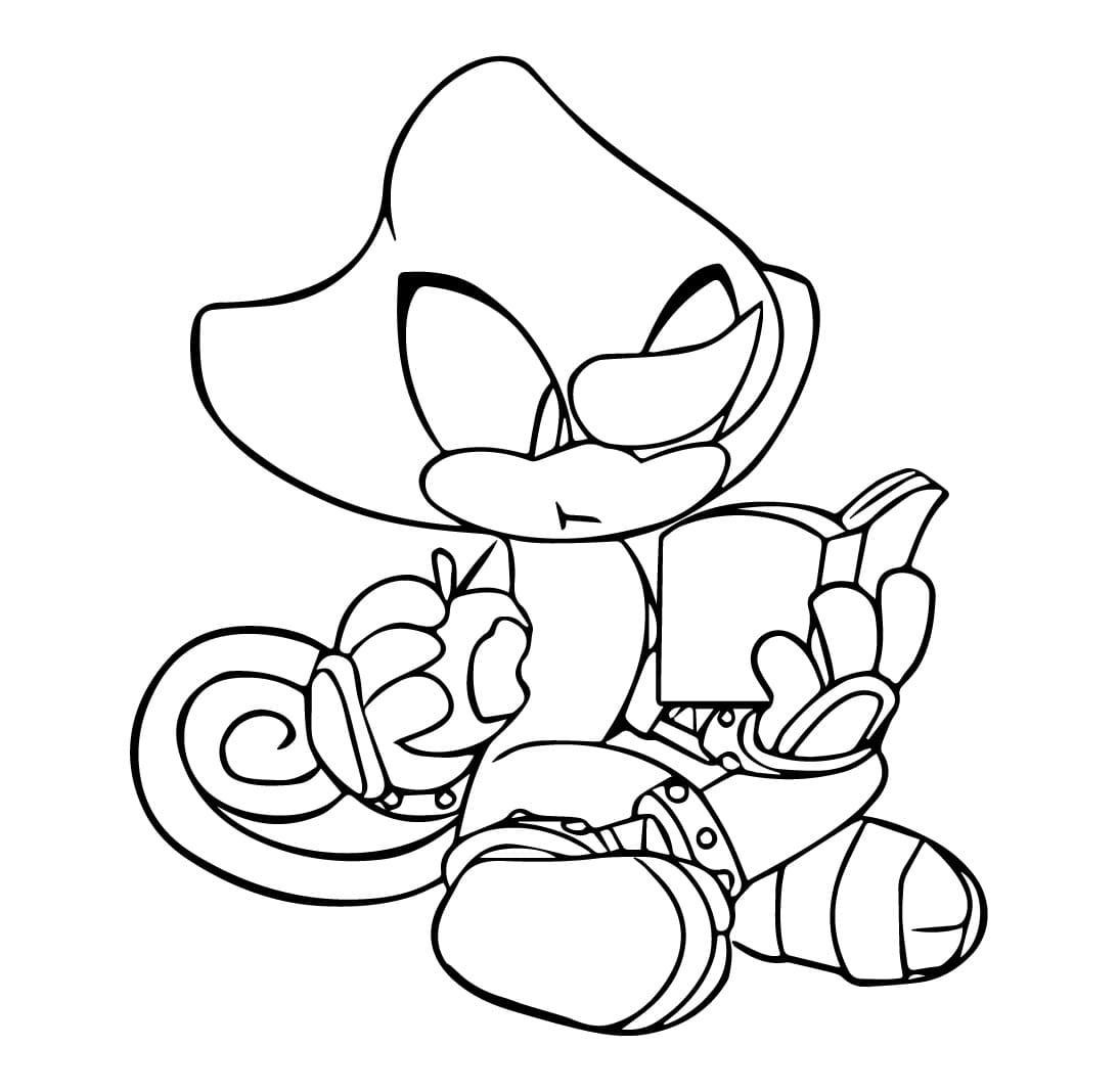 Desenho de Espio The Chameleon Fofo para Colorir