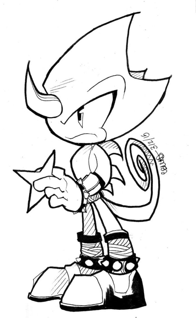 Desenho de Sonic Espio The Chameleon para Colorir