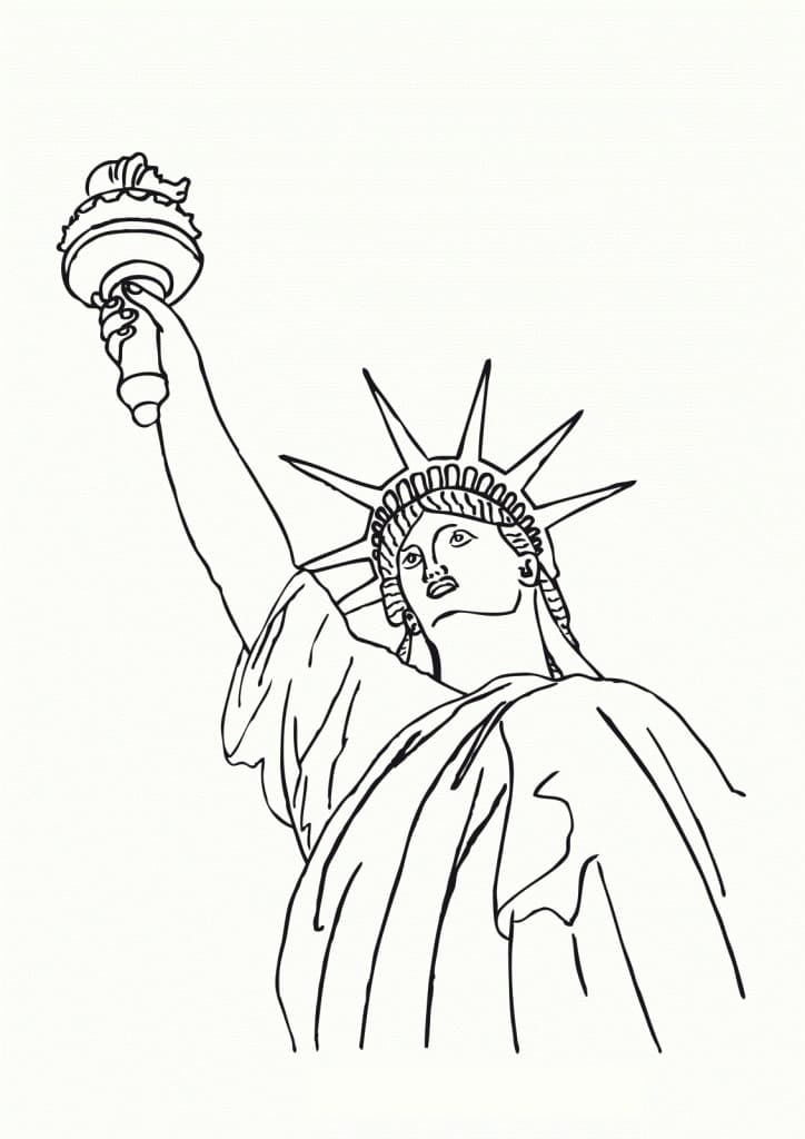 Desenho de Estátua da Liberdade Bonita para Colorir Pdf