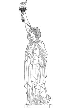 Desenho de estátua da Liberdade histórica para Colorir Pdf