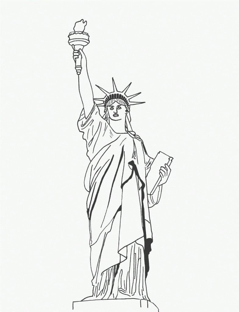 Desenho de Estátua da Liberdade Infantil para Imprimir