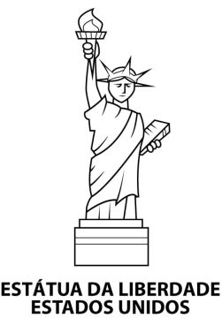 Desenho de estátua da Liberdade para Colorir Pdf