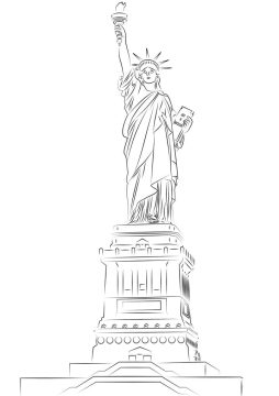 Desenho de estátua da Liberdade para Imprimir lápis de Cor