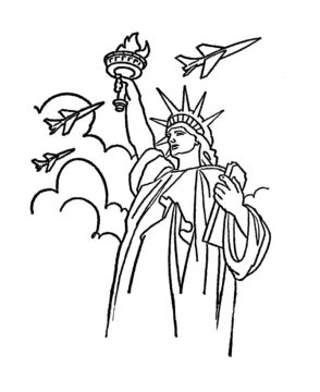 Desenho de estátua da Liberdade Realista para Colorir