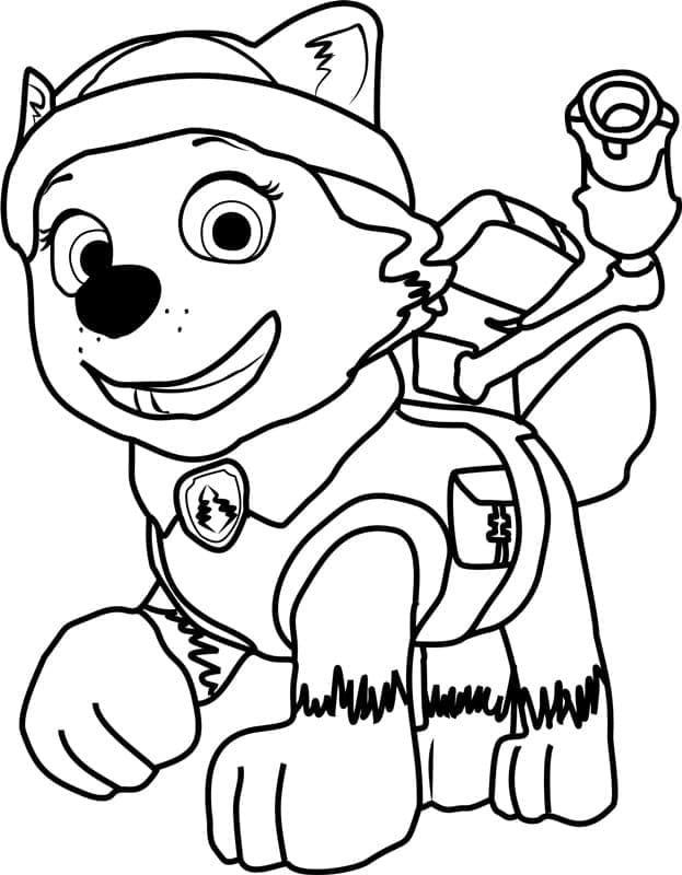 Desenho de Everest Feliz para Colorir