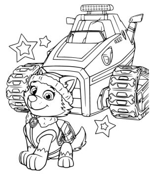 Desenho de Patrulha Canina Everest para Colorir