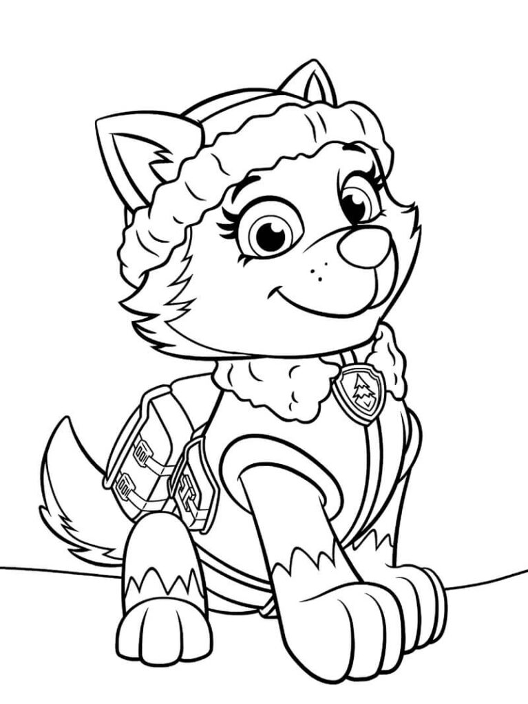 Desenho Everest de Patrulhá da Pata para Colorir
