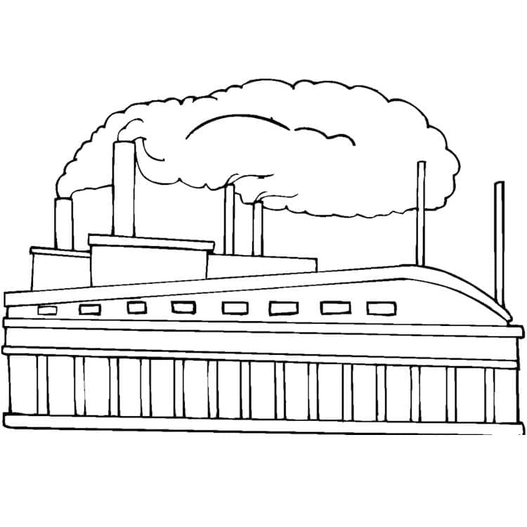 Desenho de Fábrica Antiga para Colorir Pdf