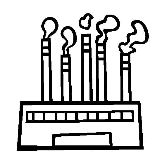 Desenho de Fábrica Colorida para Colorir Pdf