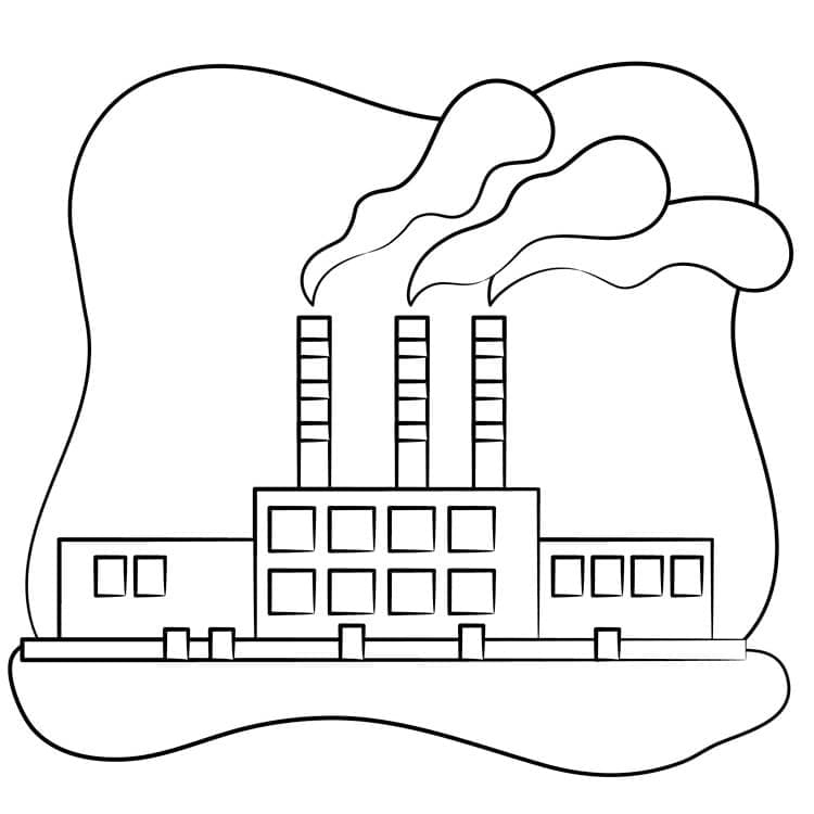 Desenho de Fábrica Detalhada para Imprimir