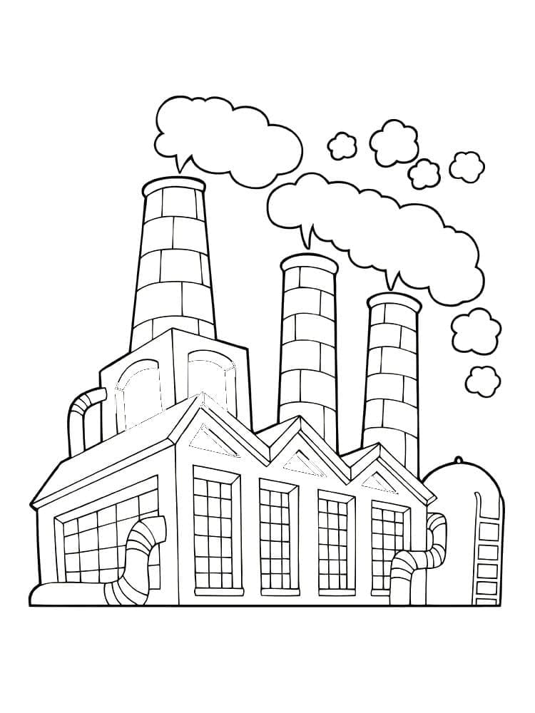 Desenho de Fábrica para Colorir Pdf