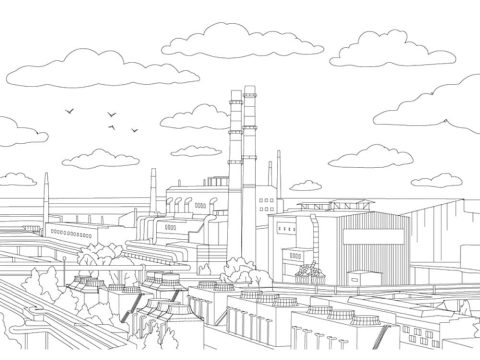 Desenho de fábrica para Imprimir lápis de Cor