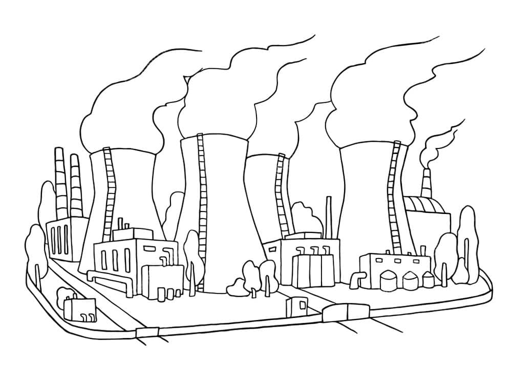 Desenho de Fábrica para Pintar Giz de Cera