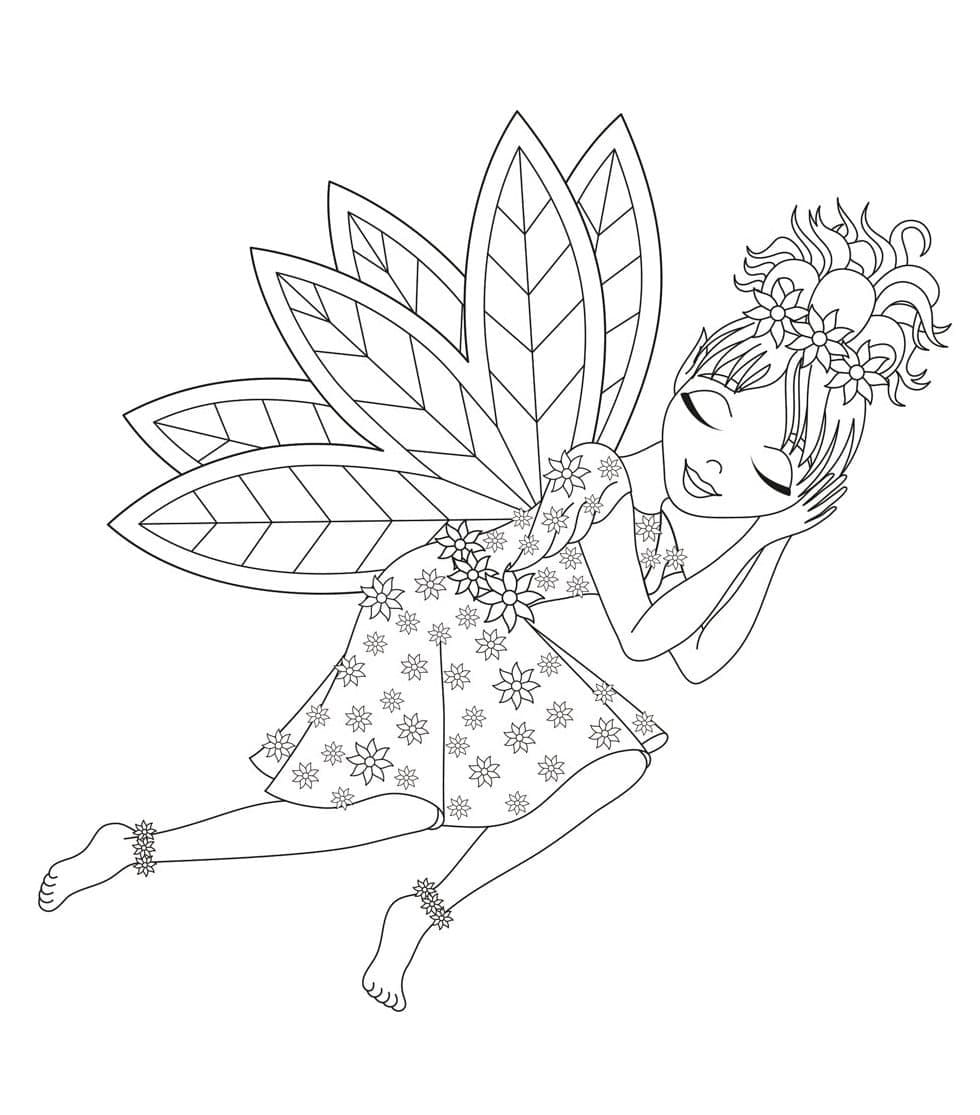 Desenho de Fada Adormecida para Colorir