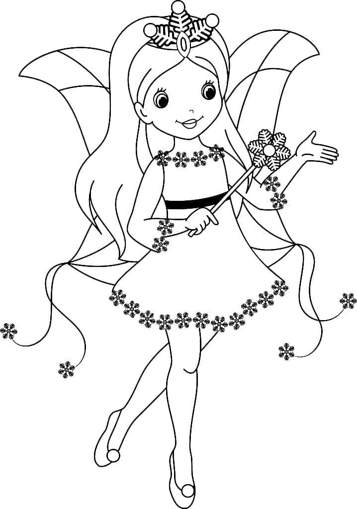 Desenho de Fada Fofa para Colorir