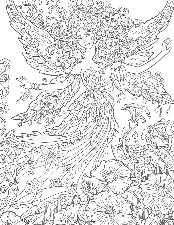 Desenho de Fada Grátis para Adultos para Colorir