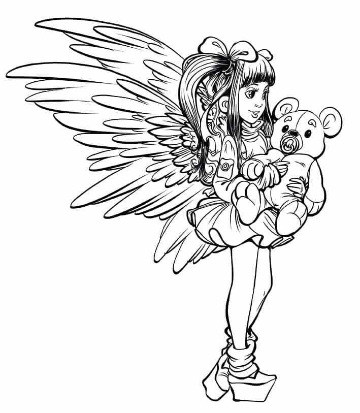 Desenho de Fada Grátis para Colorir