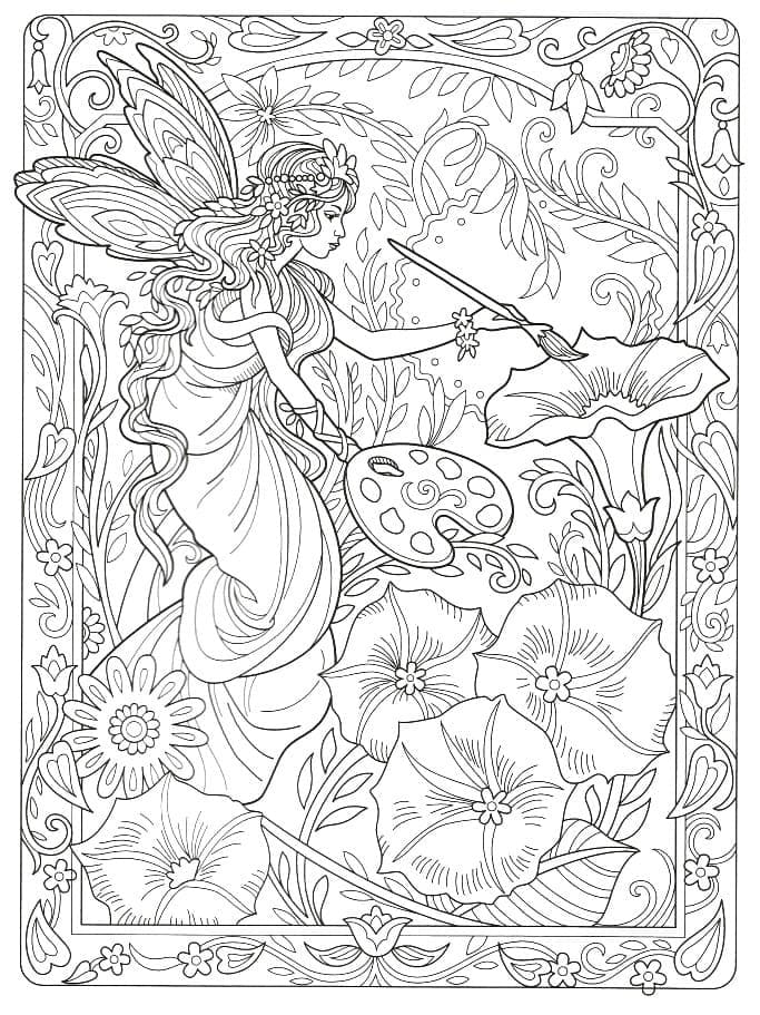Desenho de Fada Imprimivel para Crianças para Colorir