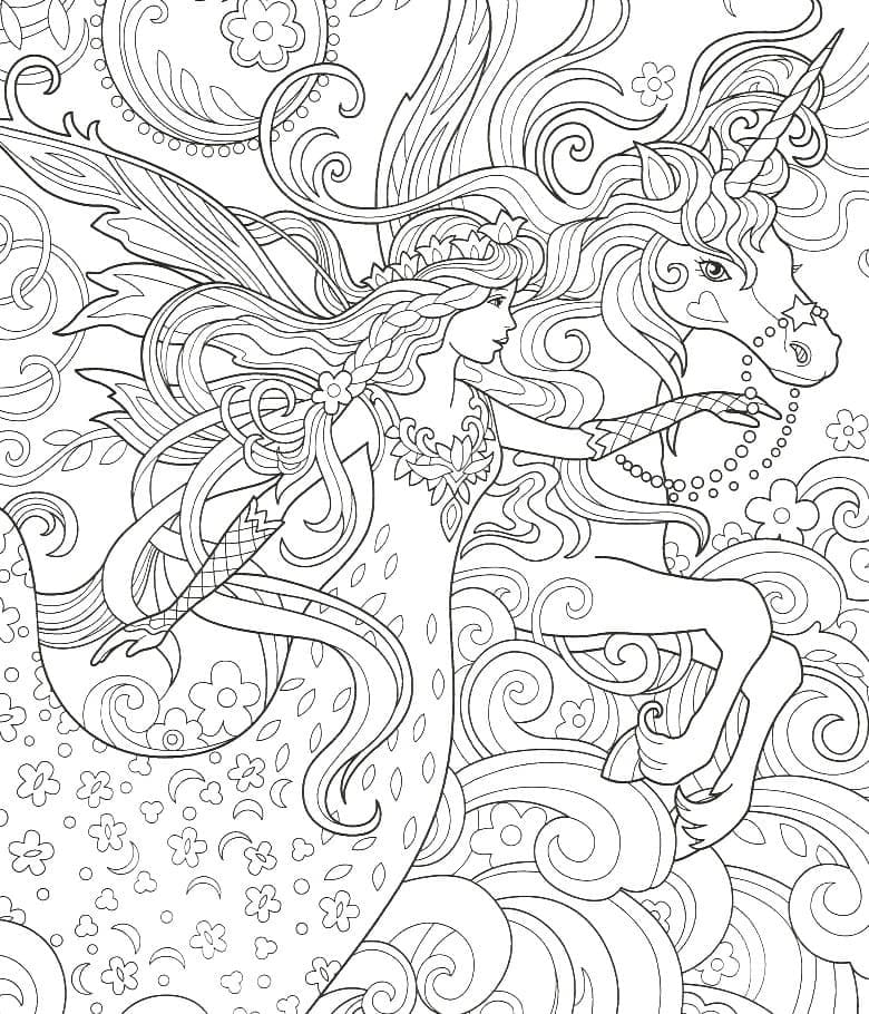 Desenho de Fada para Adultos para Colorir
