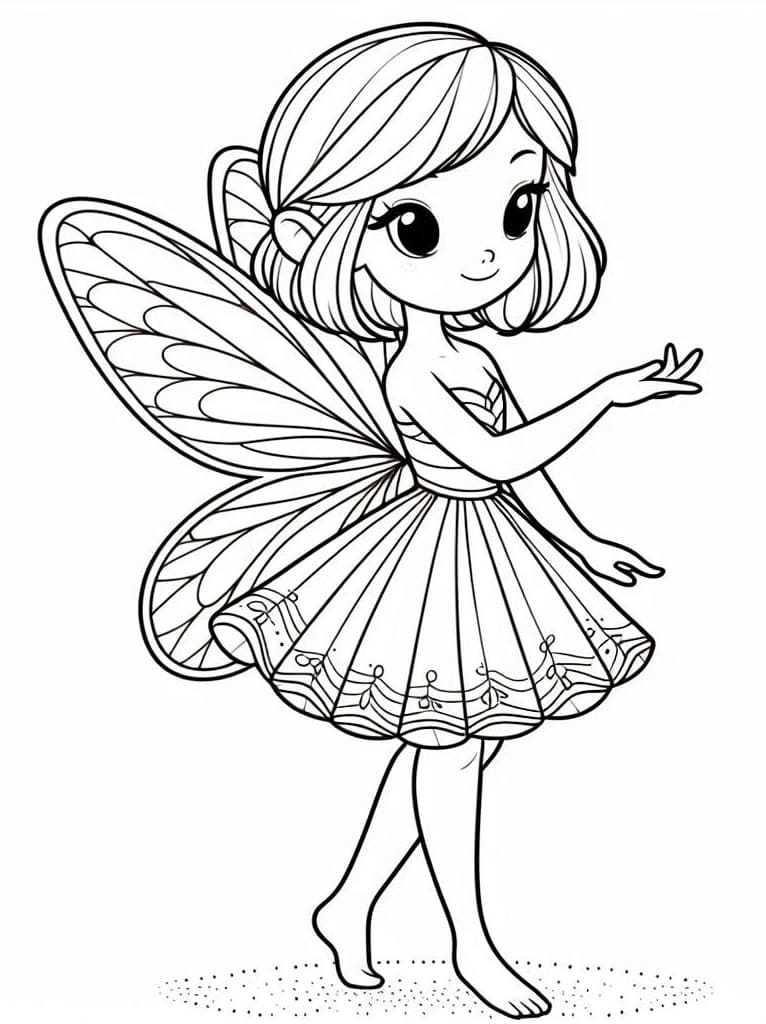 Desenho de Fada Simpática para Colorir