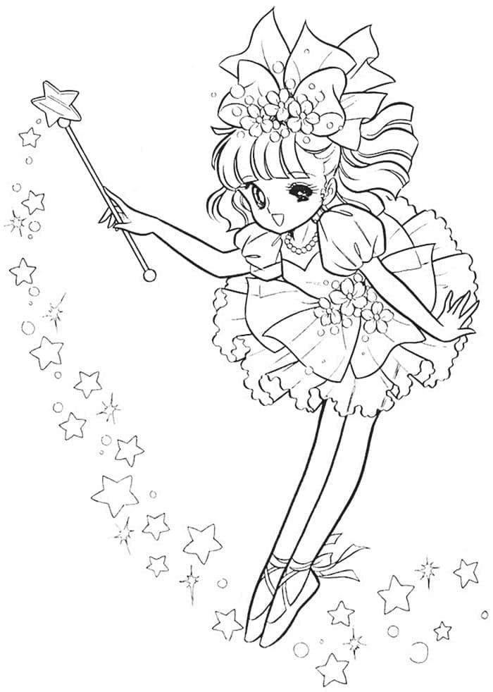 Desenho de Fada de Anime para Colorir