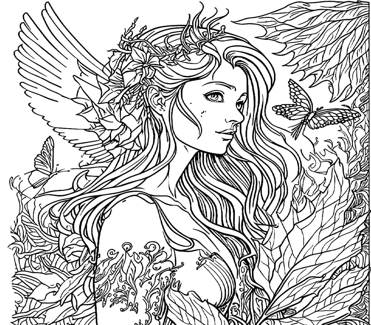 Desenho de Foto de Fada para Colorir