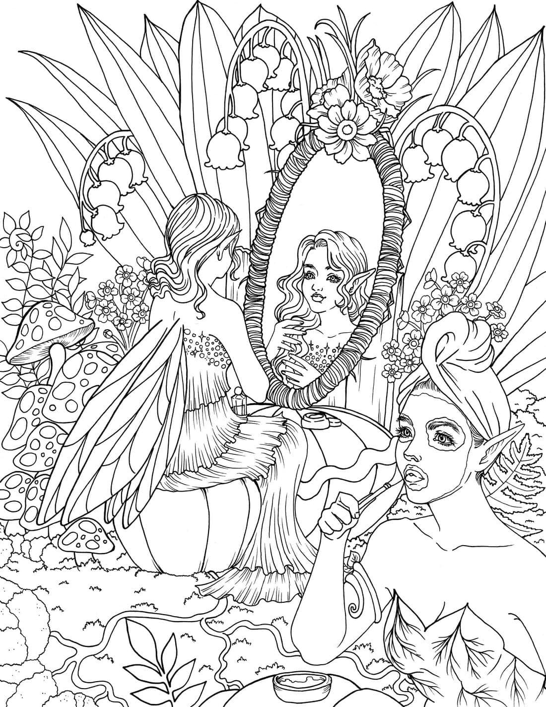 Desenho de Imagem de Fada para Colorir