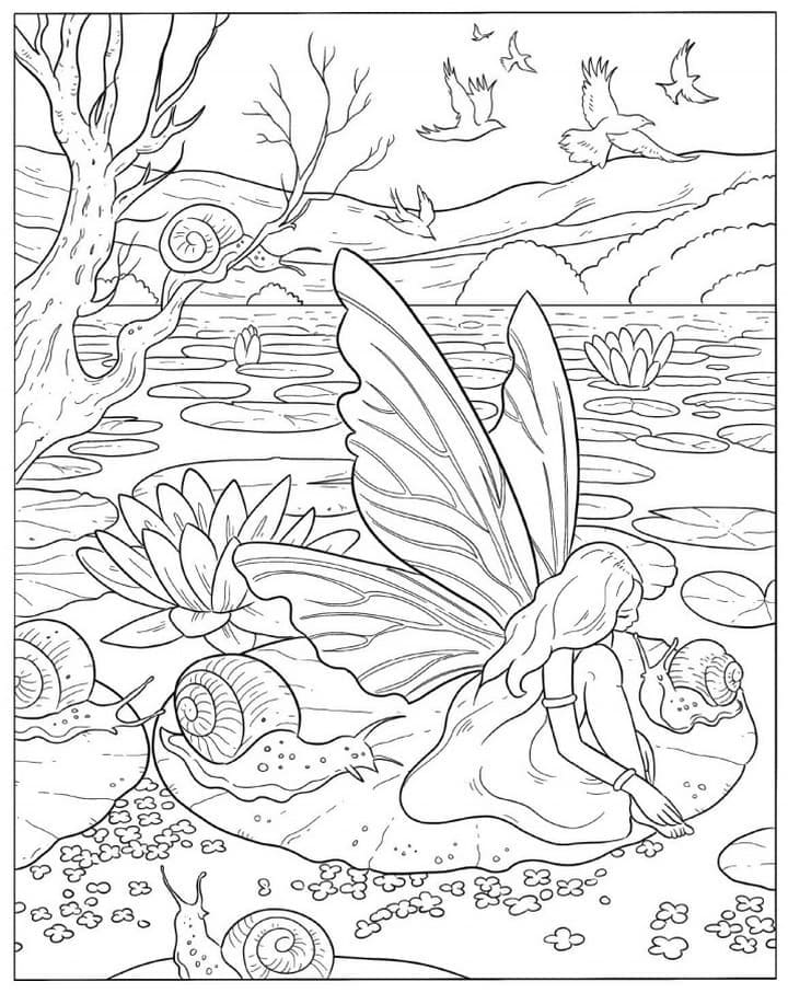 Desenho de Imprimivel Fada para Colorir