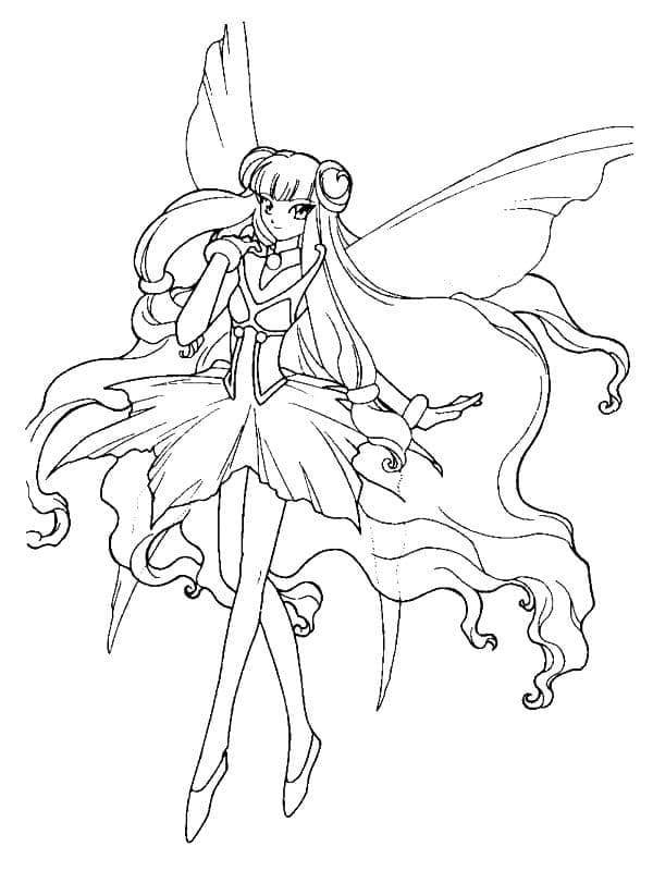 Desenho de uma Fada Animada para Colorir