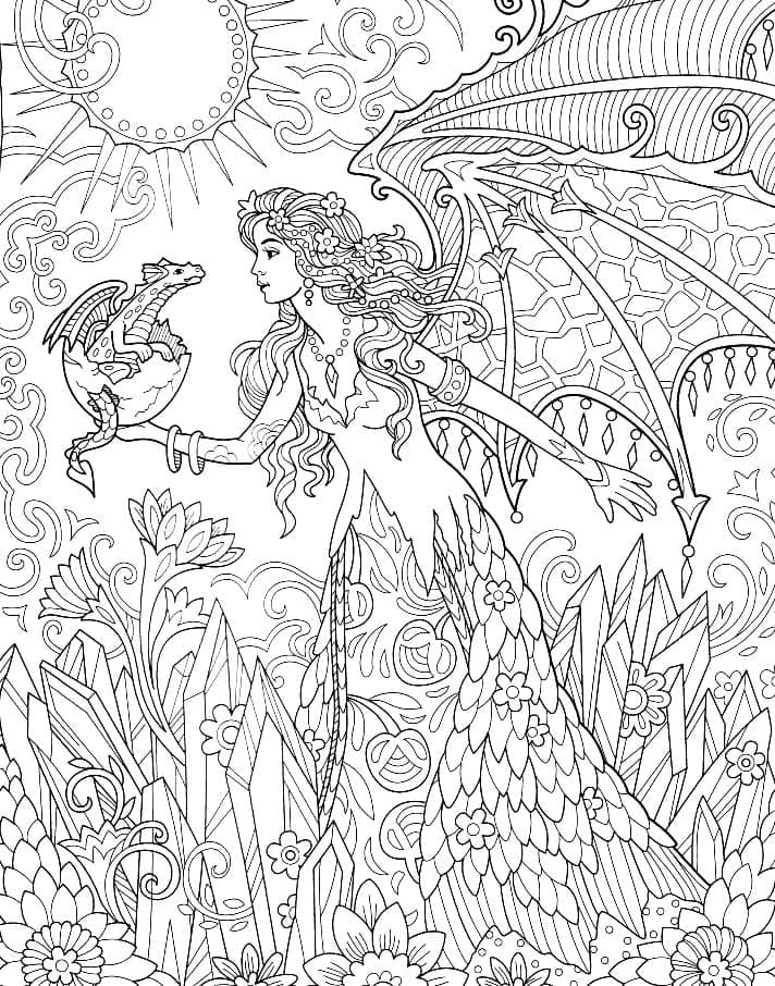 Desenho de uma Fada Fantástica para Colorir