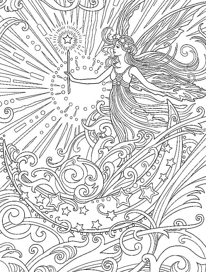 Desenho de uma Fada Maravilhosa para Colorir