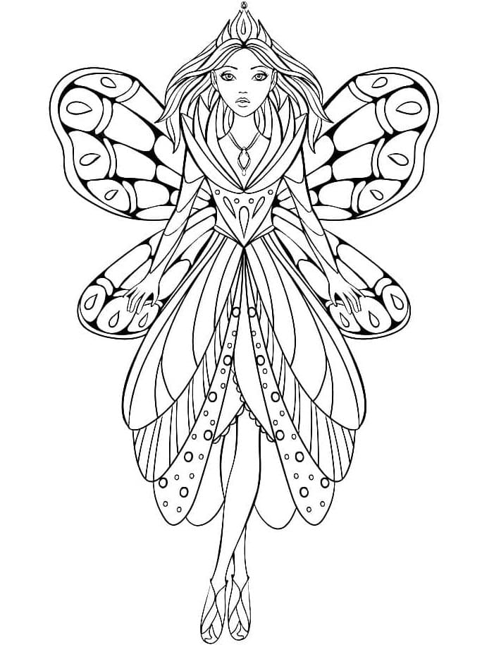 Desenho de uma Fada Muito Bonita para Colorir