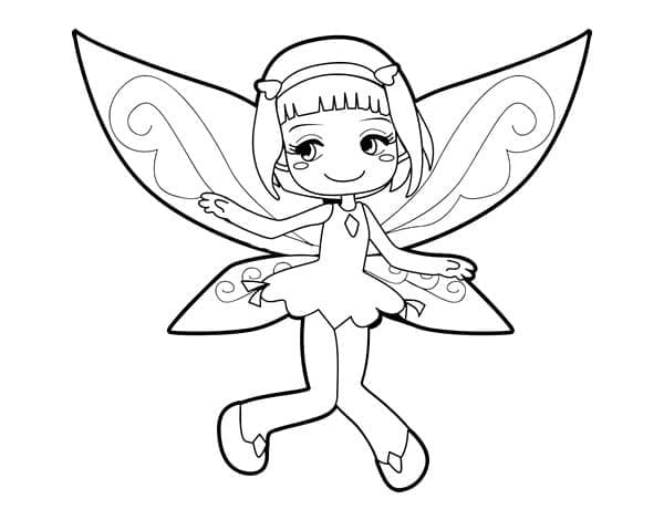 Desenho de uma Fada Muito Fofa para Colorir