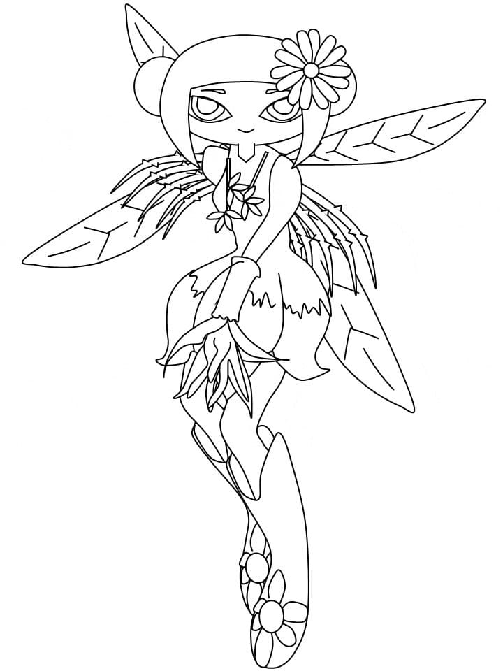 Desenho de uma Fada de Desenho Animado para Colorir