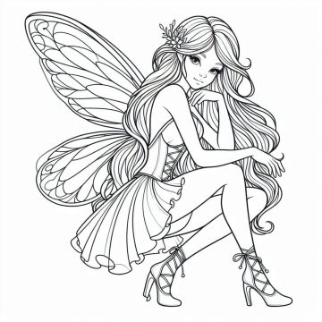 Desenho de Uma Linda Fada para Colorir