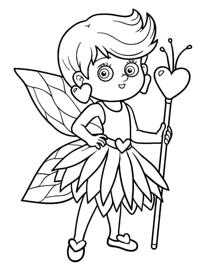 Desenho de uma Pequena Fada para Colorir