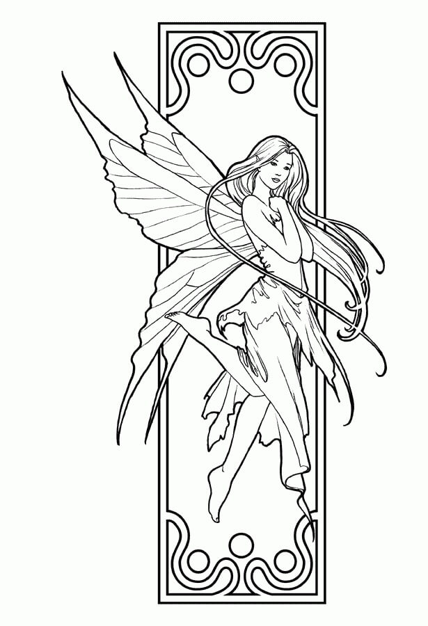 Desenho de Fada Colorida para Colorir Pdf