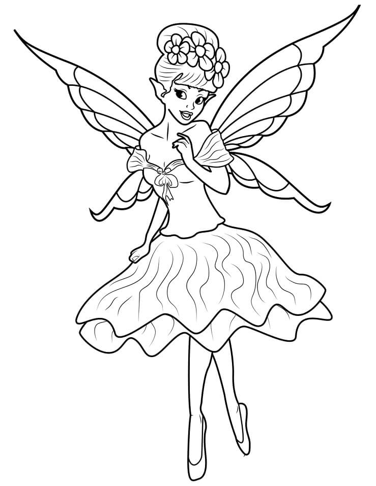 Desenho de Fada Engracada para Pintar Giz de Cera