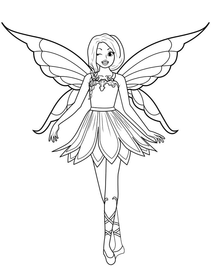 Desenho de Fada Fofa para Colorir Pdf