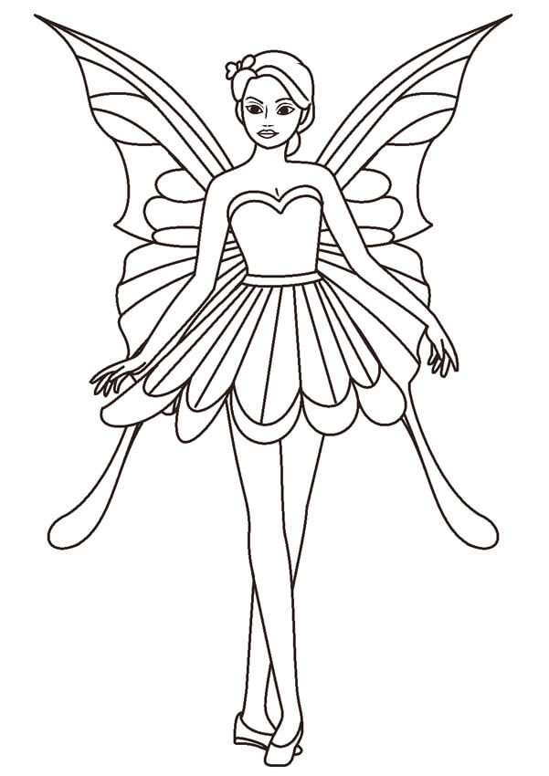 Desenho de Fada Grande para Colorir Pdf
