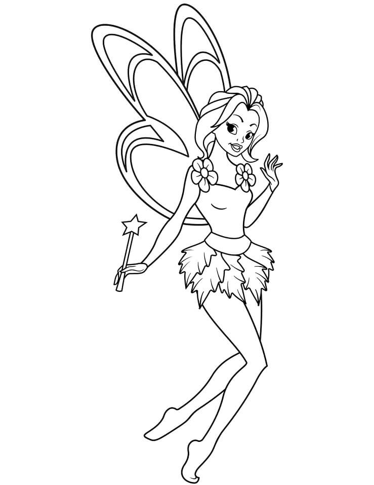 Desenho de Fada para Pintar Giz de Cera