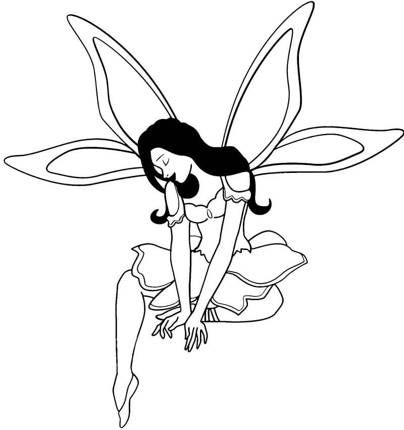 Desenho de Fada Pequena para Imprimir Lápis de Cor