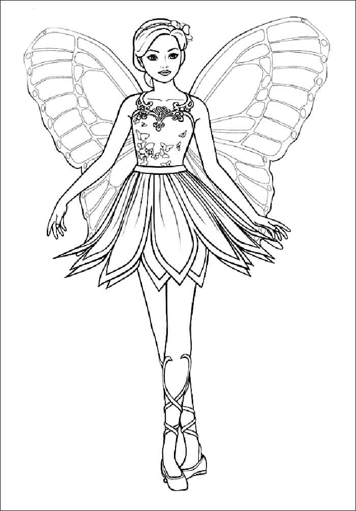 Desenho Imprimivel em Pdf de Fada Mágica para Colorir