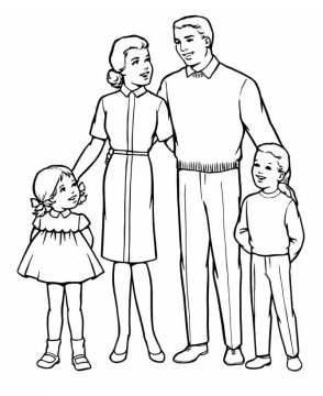 Desenho para Imprimir de Linda família