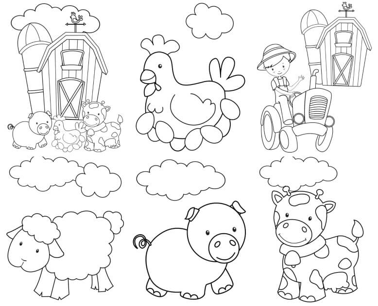 Desenho Animais da Fazendinha para Colorir